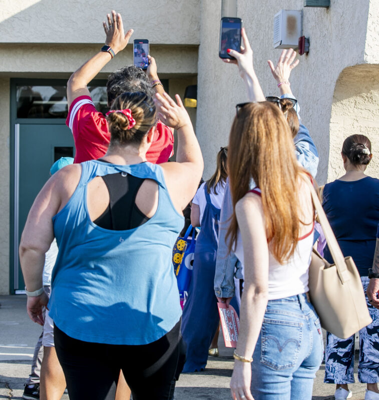Families send off their children for the first day of school at Meadows Elementary School on Thursday, Aug. 14, 2025. Habeba Mostafa/ The Signal