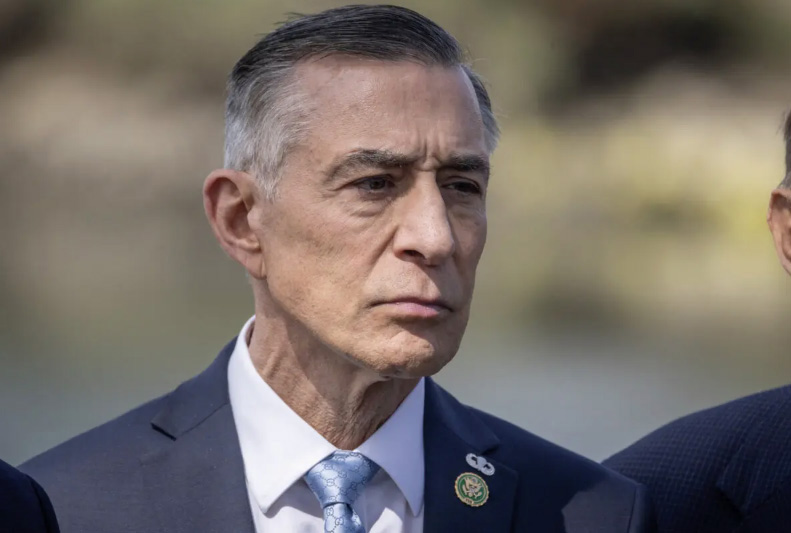 Rep. Darrell Issa, R-Calif., speaks in San Diego on April 22, 2025. Photo by John Fredricks.