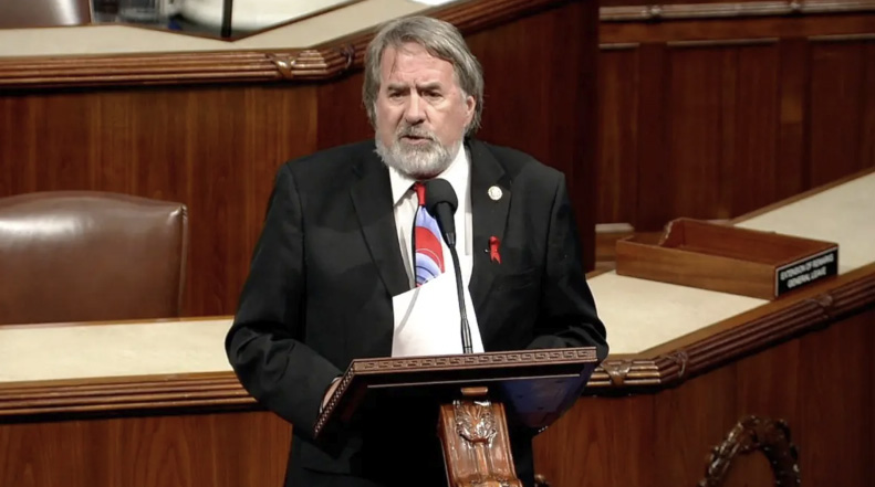 Rep. Doug LaMalfa, R-California, speaks on the House floor in Washington on Sept. 13, 2023. House of Representatives/Screenshot