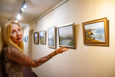 Forty paintings by artist Nadia Lusian’s were featured during her exhibit on Aug. 9, 2025 at the Canyon Theatre Guild in Old Town Newhall, Calif. Katherine Quezada/The Signal