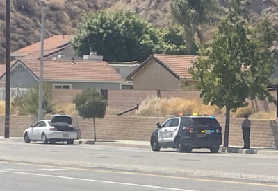A motorist was arrested after a vehicle pursuit from the Antelope Valley that ended on Soledad Canyon Road near Shadow Pines Boulevard in Canyon Country, Aug. 25, 2025. Kamryn Martell/The Signal