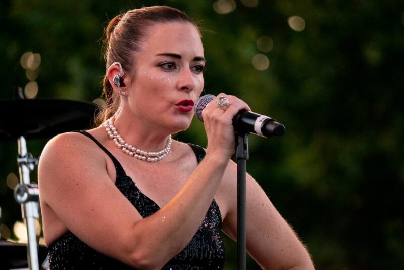 The Blonde Ambition band performs a tribute to Madonna at “Concerts in the Park” on Saturday Aug. 23, 2025 at Central Park in Saugus, Calif. Katherine Quezada/The Signal