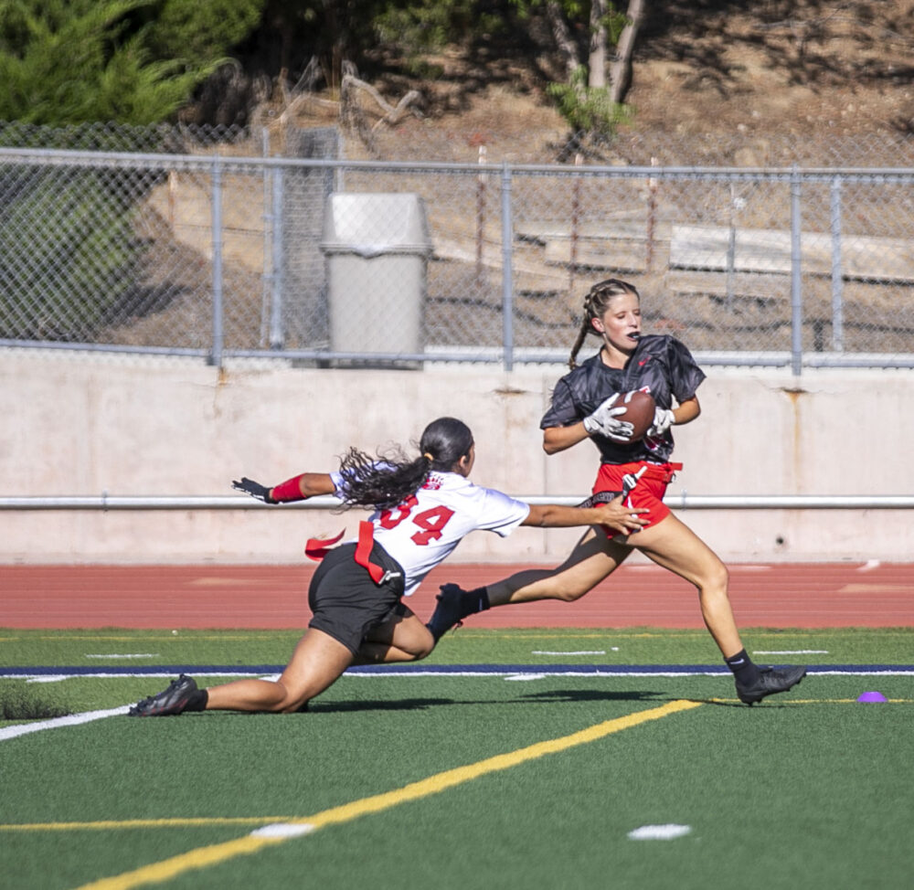 Read more about the article Hart flag football walks off Burroughs with late pick-six 