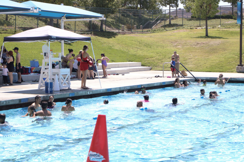 Residents swim in the pool at the Santa Clarita Aquatics Center, Saturday, Aug. 30, 2025. Kamryn Martell/The Signal