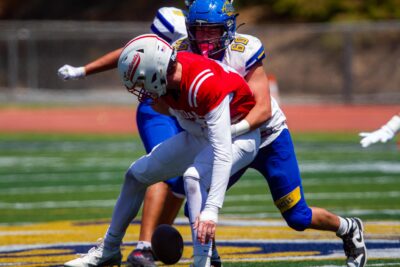 File photo including Avalon defensive line Leonardo Romero (60)takes down a Santa Clarita Christian player during their game on Aug. 20, 2025. Katherine Quezada/The Signal