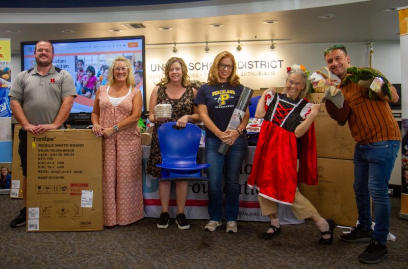 Santa Clarita Valley teachers with their awards provided by the SCV Education Foundation on Aug. 29, 2025. Katherine Quezada/The Signal
