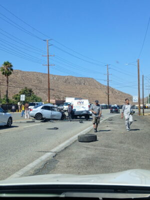 At least one person was killed in a multi-vehicle traffic collision on the 17000 block of Sierra Highway. Courtesy photo.