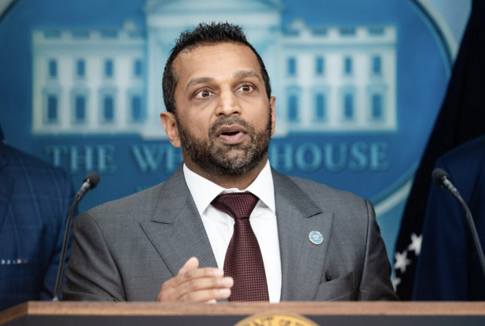 FBI director Kash Patel speaks during a press briefing at the White House in Washington on Aug. 11, 2025. Photo by Madalina Kilroy.
