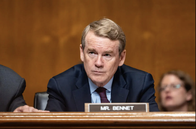 Sen. Michael Bennet (D-Colo.) speaks during a hearing with Health Secretary Robert F. Kennedy Jr. on Capitol Hill on Sept. 4, 2025. Photo Madalina Kilroy.