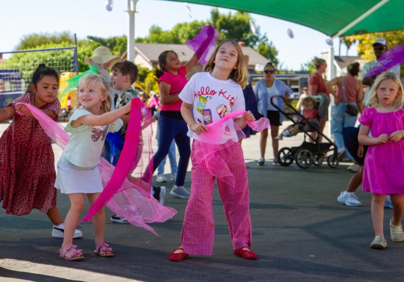 Children dance in celebration of the 50th birthday for Meadows Elementary on Sept. 5, 2025. Katherine Quezada/The Signal