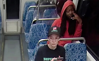 An undated still from surveillance footage shows the moments before Iryna Zarutska was fatally stabbed on a train in Charlotte, North Carolina. Courtesy of the Charlotte Area Transit System