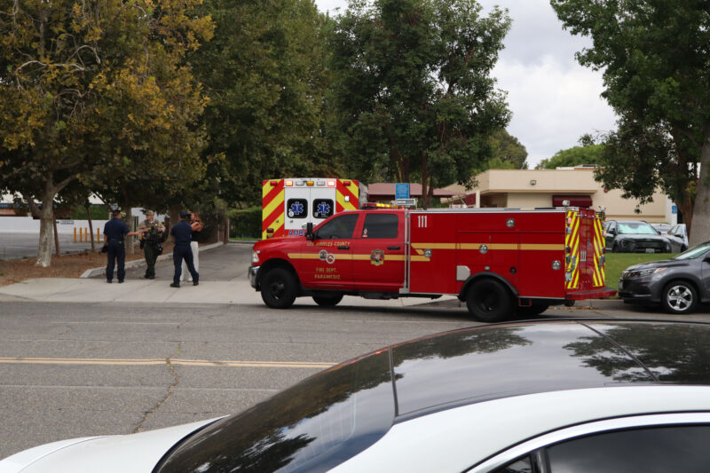 First responders were dispatched to a call for an emergency medical service during an altercation between two people on the 24000 block of Anza Drive, Wednesday, Sept. 10, 2025. Kamryn Martell/The Signal