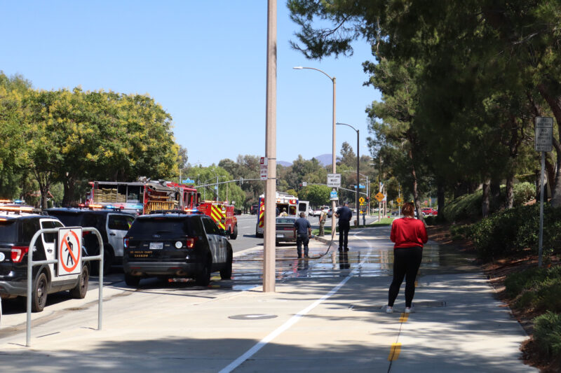 First responders were dispatched to an assault with a deadly weapon at the intersection of Baywood Lane and McBean Parkway, Monday, Sept. 15, 2025. Kamryn Martell/The Signal