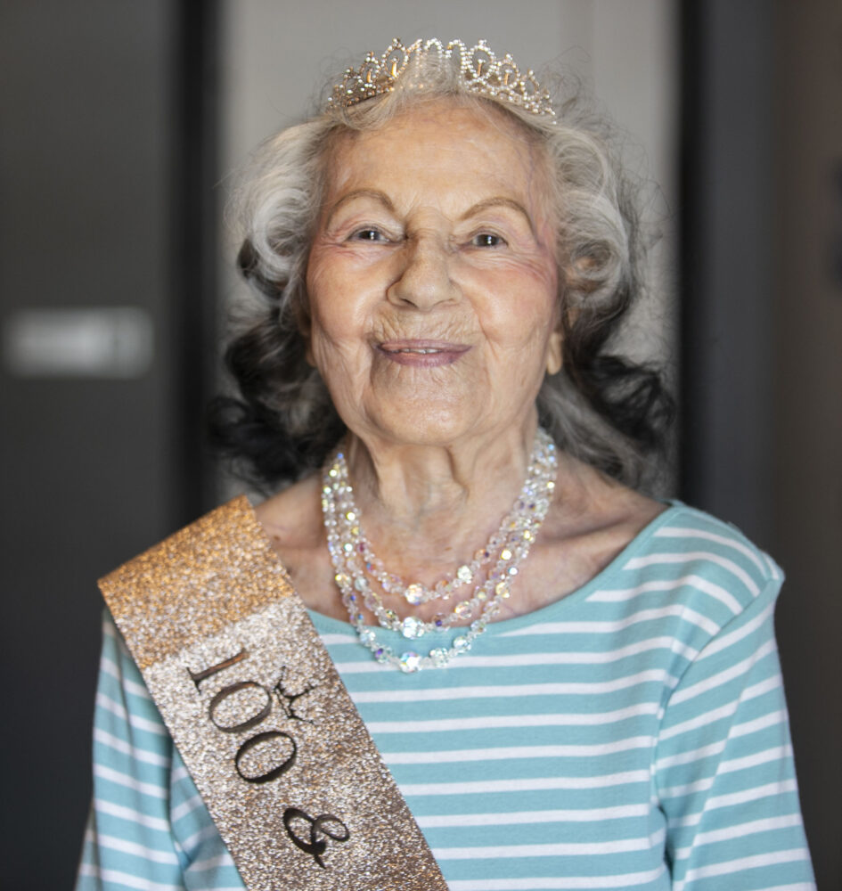 Portrait of Rose Rowsey, who turns 100 years old on Sept. 18, 2025. Habeba Mostafa/ The Signal