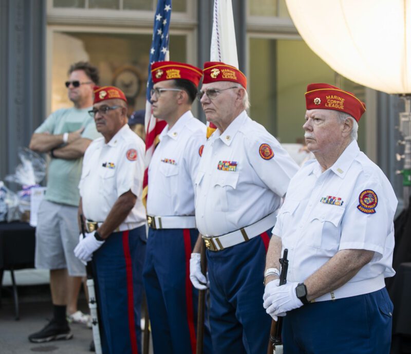 President Ronald Reagan Detachment #597, Marine Corps League leads the flag ceremony during the Santa Clarita Veteran Services Collaborative's "Marching on for a Better Tomorrow" at Santa Clarita Studios on Saturday, Sept. 13, 2025. Habeba Mostafa/ The Signal