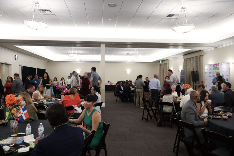 Attendees talk with each other at the SCV Chamber of Commerce and the Latino Business Alliance's Hispanic Heritage Month Celebration at the Centre, Wednesday, Sept. 17, 2025. Kamryn Martell/The Signal