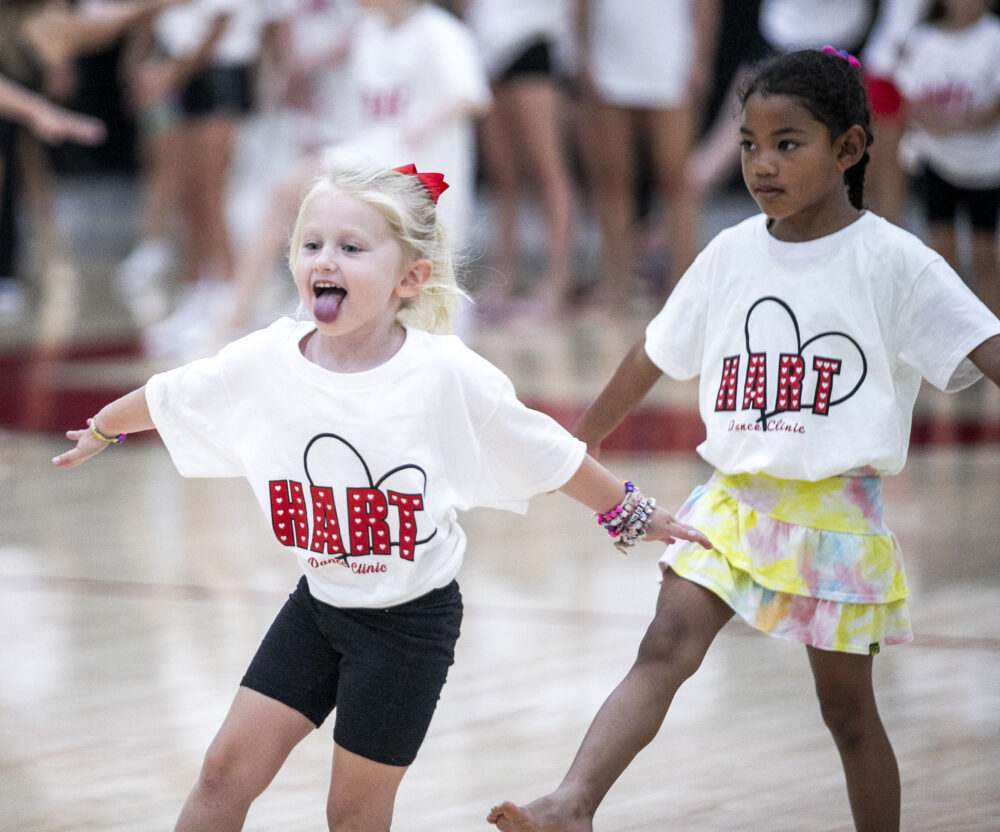 Dancers perform various moves in the gym during the Hart High School Youth Clinic on Saturday, Sept. 20. Habeba Mostafa/ The Signal