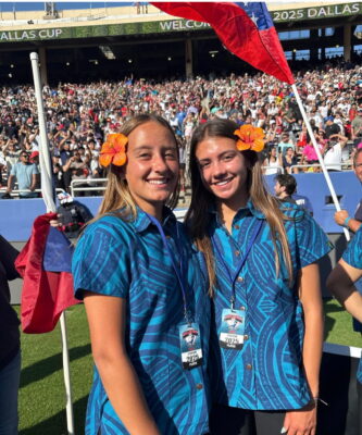 Courtesy Photo. Makea and Makeli Leonard at the Dallas Cup in April 2025.