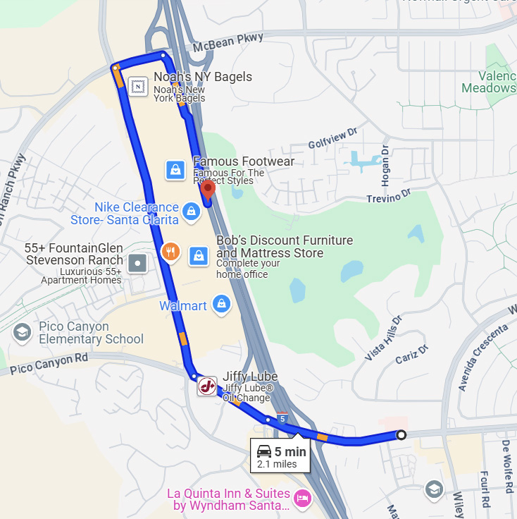 The Los Angeles County Metropolitan Transportation Authority provided this map of the planned detour route during the closure of the southbound Interstate 5 on-ramp at Lyons Avenue/Pico Canyon Road.