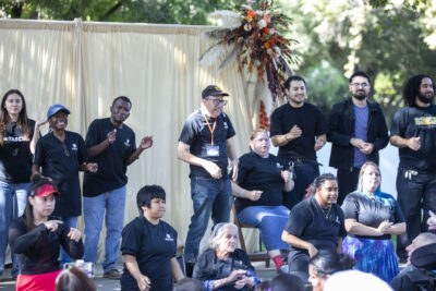 TASC employees and clients perform dances for the audience during Fall Festival on the Farm in Sand Canyon on Saturday, Sept. 27, 2025. Habeba Mostafa/ The Signal