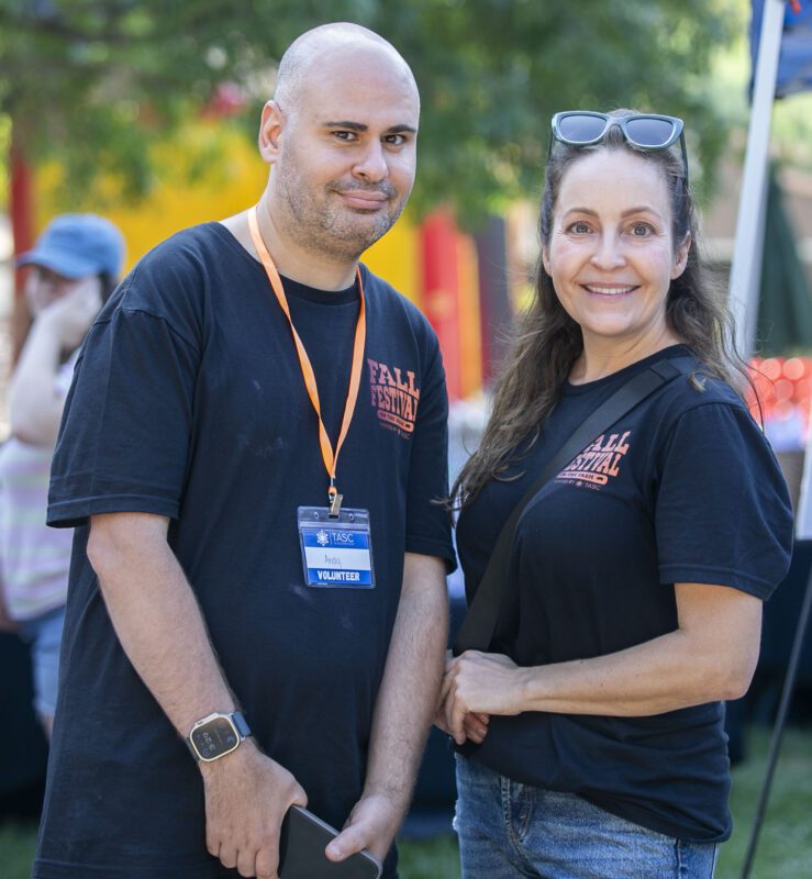 TASC member Andy Katabyan and Susan Congdon, development and communications manager, helped facilitate Fall Festival on the Farm in Sand Canyon on Saturday, Sept. 27, 2025. Habeba Mostafa/ The Signal