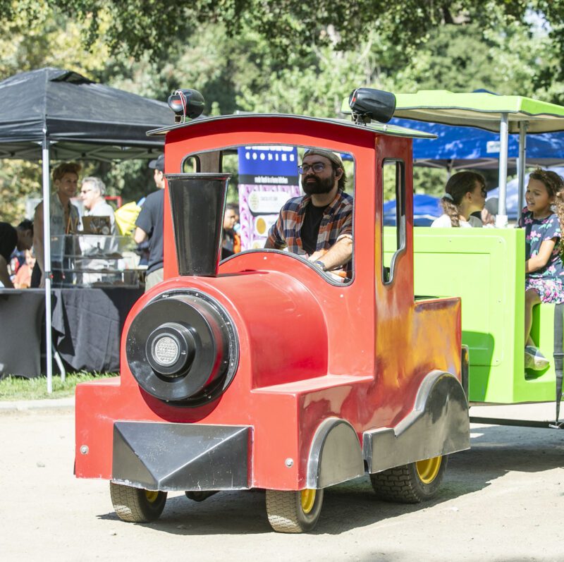 Families could enjoy activities, such as riding on the train, during TASC's Fall Festival on the Farm in Sand Canyon on Saturday, Sept. 27, 2025. Habeba Mostafa/ The Signal