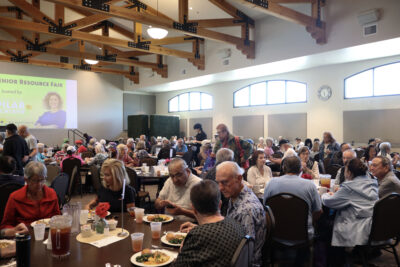 Attendees enjoy lunch before Assemblywoman Pilar Schiavo's speech at Schiavo's third annual Senior Resource Fair at the Santa Clarita Valley Senior Center at Bella Vida, Thursday, Oct. 9, 2025. Kamryn Martell/The Signal