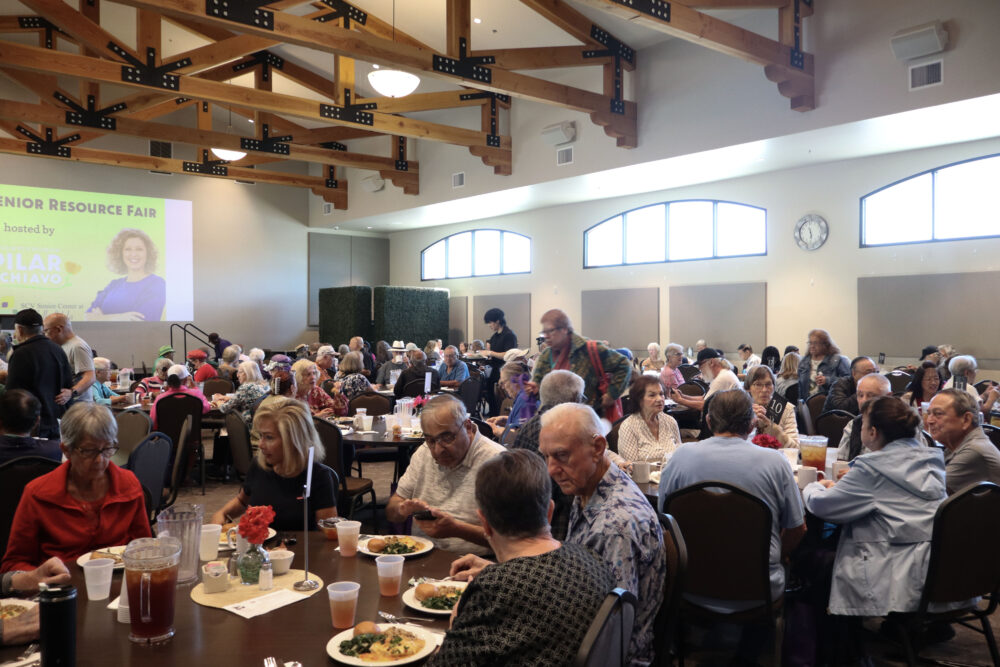 Attendees enjoy lunch before Assemblywoman Pilar Schiavo's speech at Schiavo's third annual Senior Resource Fair at the Santa Clarita Valley Senior Center at Bella Vida, Thursday, Oct. 9, 2025. Kamryn Martell/The Signal