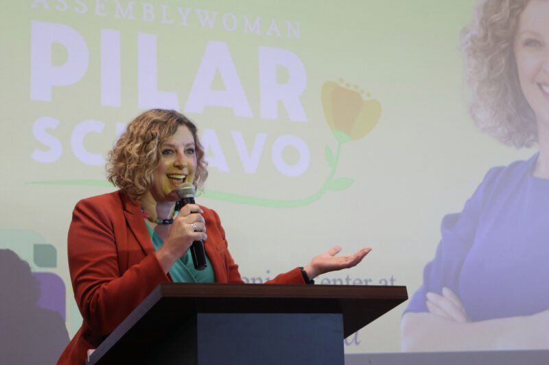 Assemblywoman Pilar Schiavo, D-Agua Dulce, gives a speech at her third annual Senior Resource Fair at the Santa Clarita Valley Senior Center at Bella Vida, Thursday, Oct. 9, 2025. Kamryn Martell/The Signal