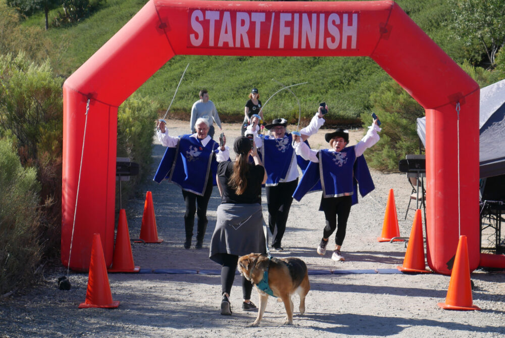 About 40 racers and walkers gathered at West Creek Park on Sunday, Oct. 5, 2025 for the inaugural Dig Deep Dash 5K to support the Dig Deep Theatre’s upcoming performances. Photo by Jeremiah Yonemura/For The Signal