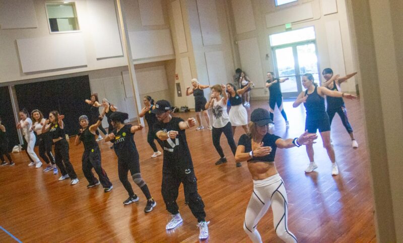Guests engage in a Zumba class to support the Santa Clarita Sister Cities projects on Oct. 11 at The Centre. Katherine Quezada/The Signal