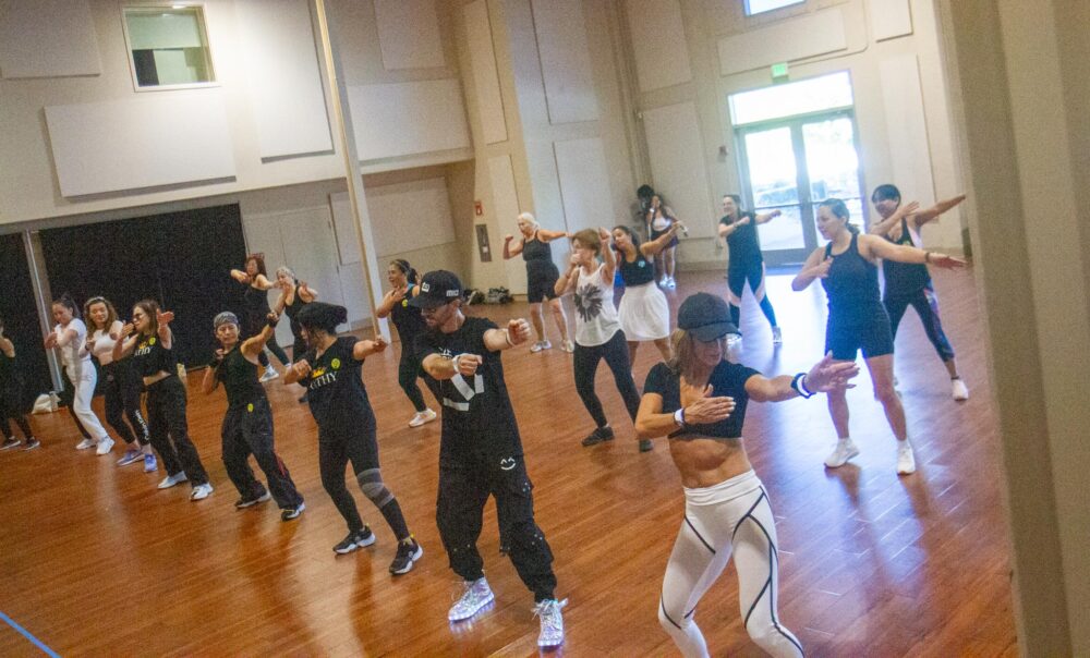 Guests engage in a Zumba class to support the Santa Clarita Sister Cities projects on Oct. 11 at The Centre. Katherine Quezada/The Signal
