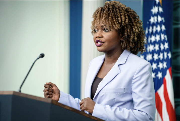 White House press secretary Karine Jean-Pierre holds the first press briefing since the presidential election results in Washington on Nov. 7, 2024. Photo by Madalina Vasiliu.