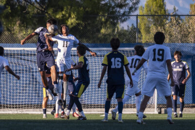College of the Canyons and Bakersfield College played a scoreless first half before the Cougars eventually fell in a 2-1 result at the COC soccer facility on Friday. Photo by Carla Sophia Velasco/COC Sports Information.