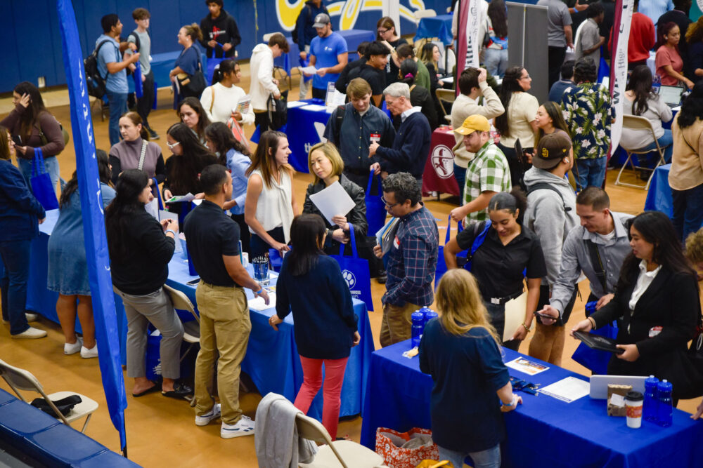 College of the Canyons Career Services hosted its fall Santa Clarita Job Fair on Oct. 17, connecting more than 1,000 job seekers with 83 employers from a variety of industries. The free event, held in partnership with the city of Santa Clarita, America’s Job Center of California, the SCV Economic Development Corp. and the Santa Clarita Valley Chamber of Commerce, offered opportunities at entry, mid- and upper-level positions. Photos by Mari Kneisel/COC Public Information Office.