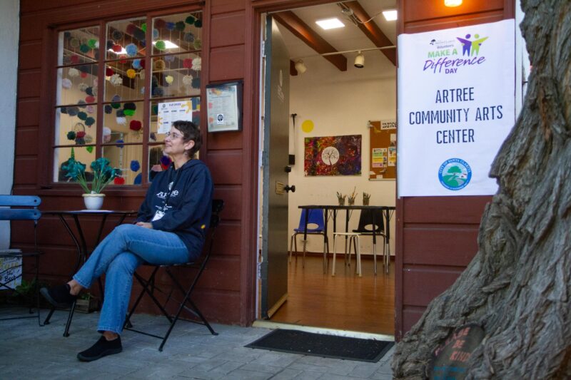The ARTree Community Arts Center President Kay Kaminski outside the organizations location on “Make a Difference Day” on Oct. 25, 2025 in Newhall, Calif. Katherine Quezada/The Signal