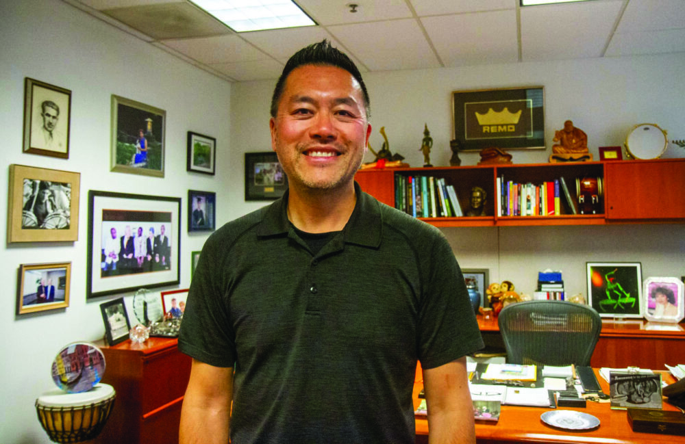 Remo Inc. President Robert Shen and his colleagues are focused on making sound business decisions while paying respect and homage to the company’s history and founder Remo Belli. PHOTOS BY Katherine Quezada / The Signal