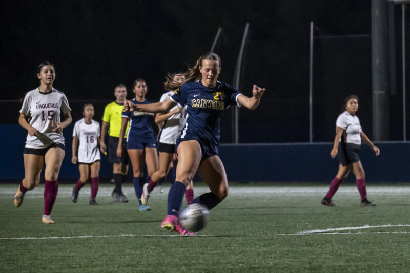 No. 6 College of the Canyons scored a season-high nine goals in shutting out Glendale College at home. Photo by Carla Sophia Velasco/COC Sports Information.