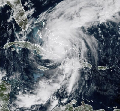 Satellite image of Hurricane Melissa as it leaves Cuba and heads for the Bahamas on Oct. 29, 2025. Image courtesy of the National Oceanic and Atmospheric Administration.
