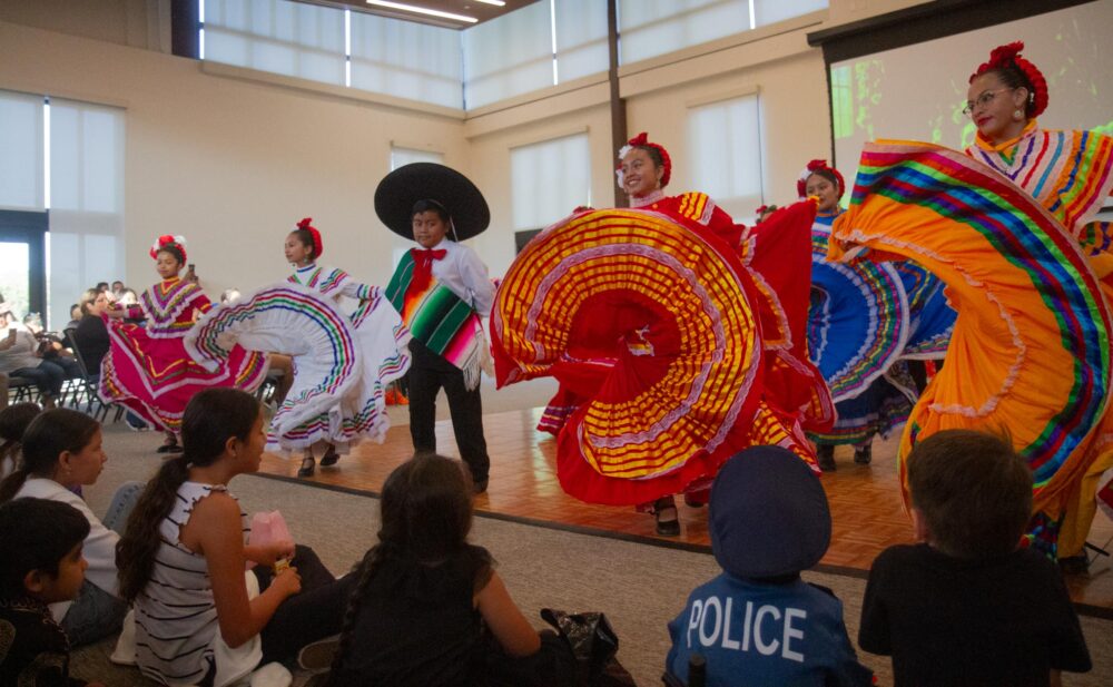 The audience watches dancers deliver a Folklorico performance during the Dia De Muertos celebration at the Canyon Country Community Center in Canyon Country on Oct. 25, 2025. Katherine Quezada/The Signal