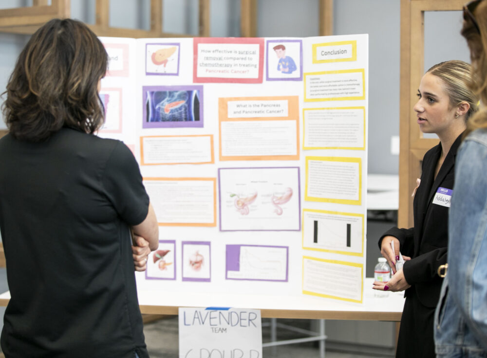 Students were judged based off of their presentations during the Research in Focus Cancer Awareness Symposium at Castaic High School on Saturday, Oct. 25, 2025. Habeba Mostafa/ The Signal