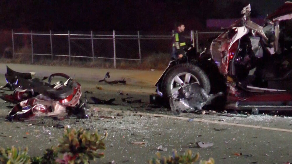 Read more about the article Two transported following crash  