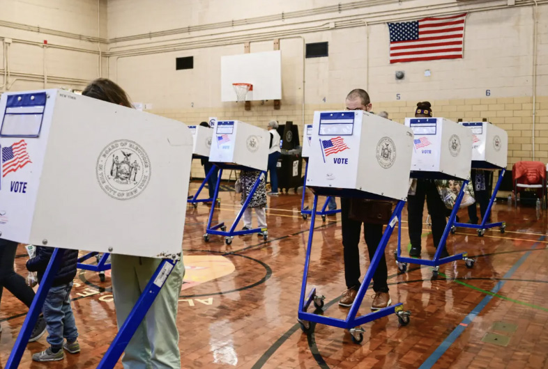 People vote in the mayoral election in New York City on Nov. 4, 2025. Photo by Adhiraj Chakrabarti.