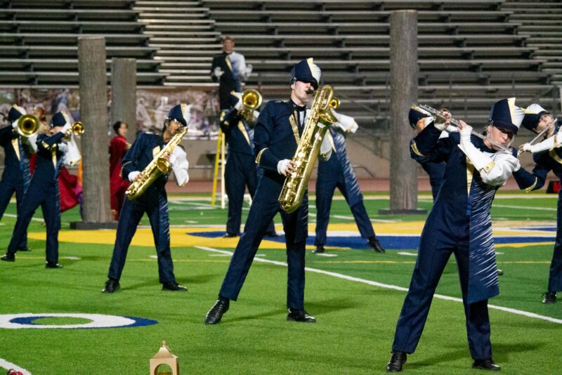 The West Ranch Wildcat Marching Band and color gaurd perform at the 41st annual Hart Rampage competition held at College of the Canyons in Valencia, Calif. on Nov. 1, 2025. Katherine Quezada/The Signal