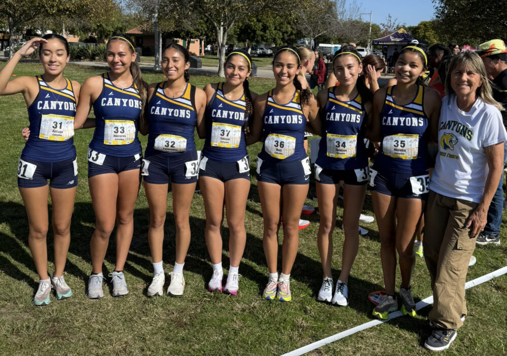 College of the Canyons’ women’s cross country ran to a sixth-place finish at the 3C2A Southern California Regional Cross Country Championship meet at Naval Training Center Park on Friday, Nov. 7, 2025. Courtesy photo.