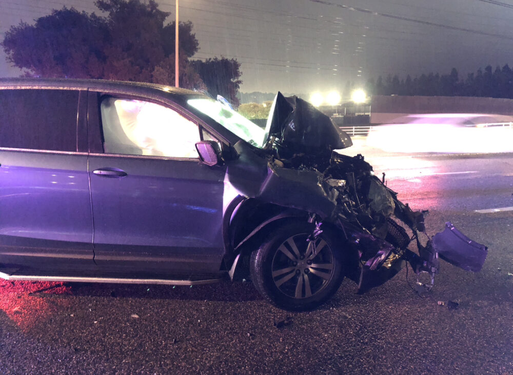 Authorities responded to a multi-vehicle collision near the intersection of Golden Valley Road and Centre Pointe Parkway on Friday, with the three involved vehicles being a blue Honda Pilot, a silver Toyota truck and a Tesla. Signal Staff photo.