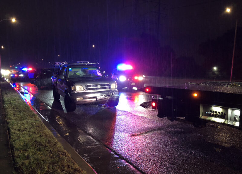 Authorities responded to a multi-vehicle collision near the intersection of Golden Valley Road and Centre Pointe Parkway on Friday, with the three involved vehicles being a blue Honda Pilot, a silver Toyota truck and a Tesla. Signal Staff photo.