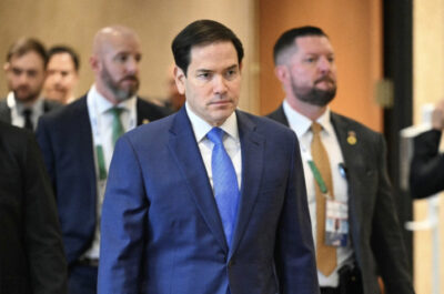 U.S. Secretary of State Marco Rubio arrives for the G7 Session on Ukraine and Defense Cooperation during the G7 Foreign Ministers Meeting at the White Oaks Resort in Niagara-on-the-Lake, Canada, on Nov. 12, 2025. Mandel Ngan/Pool via Reuters