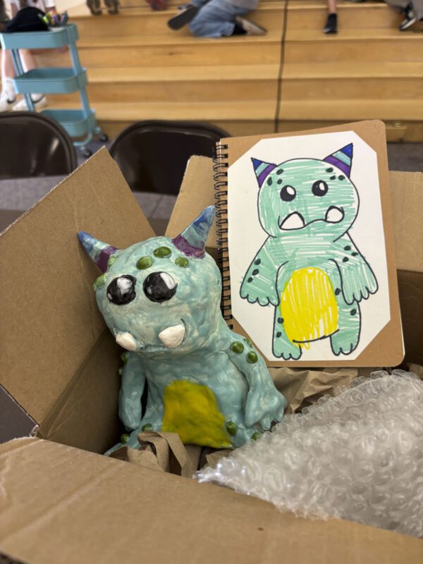 Students from Asha Kakonde and Nancy James' classes showcase their creature creations at Rio Norte Junior High School. Courtesy of Debbie Dunn.