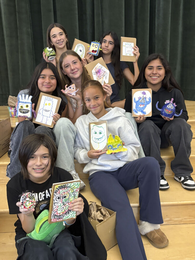 Students from Asha Kakonde and Nancy James' classes showcase their creature creations at Rio Norte Junior High School. Courtesy of Debbie Dunn.